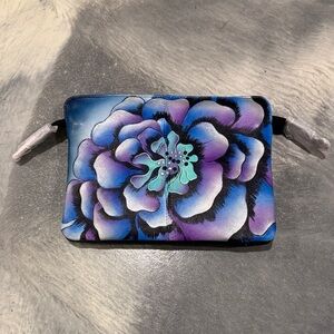 Anna by Anuschka hand painted crossbody clutch